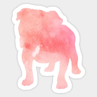 Pink Bulldog Silhouette Sticker